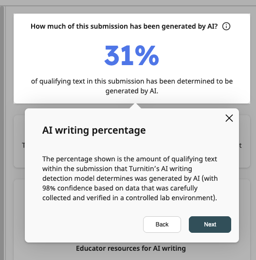 turnitin percentage for research paper